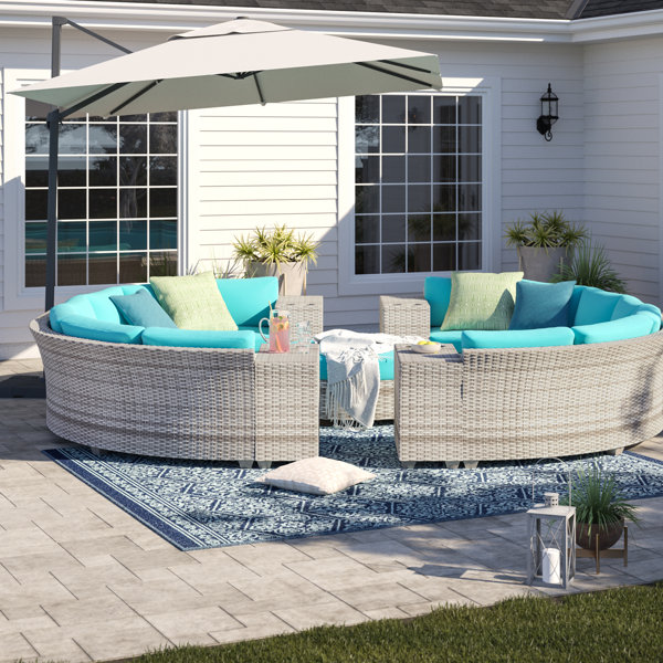 Sol 72 Outdoor Falmouth 11 Piece Rattan Sectional Seating Group with